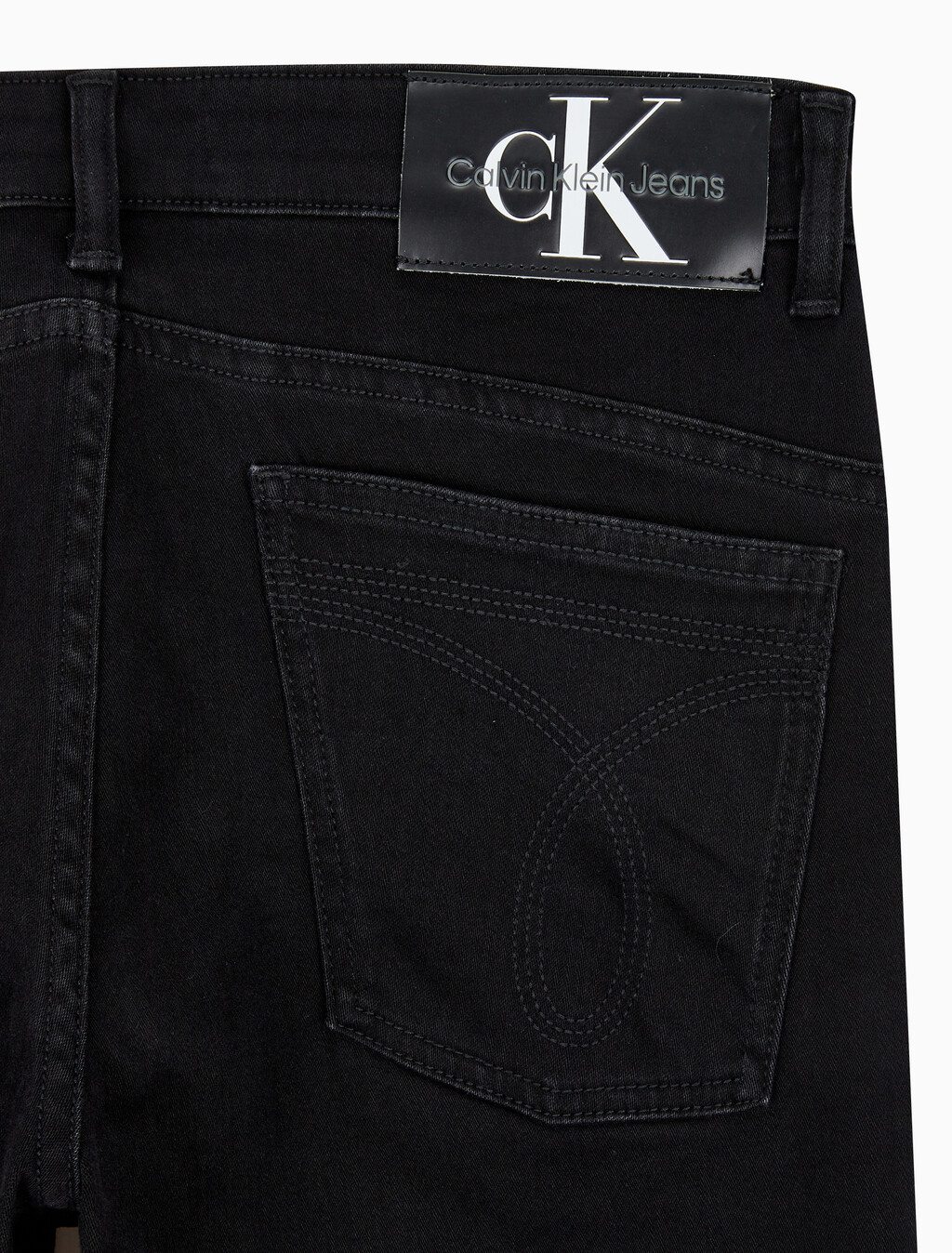 Buy 남성 바디핏 기모 블랙 데님 in color WASHED BLACK LOGO LACE