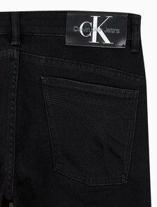 Buy 남성 바디핏 기모 블랙 데님 in color WASHED BLACK LOGO LACE