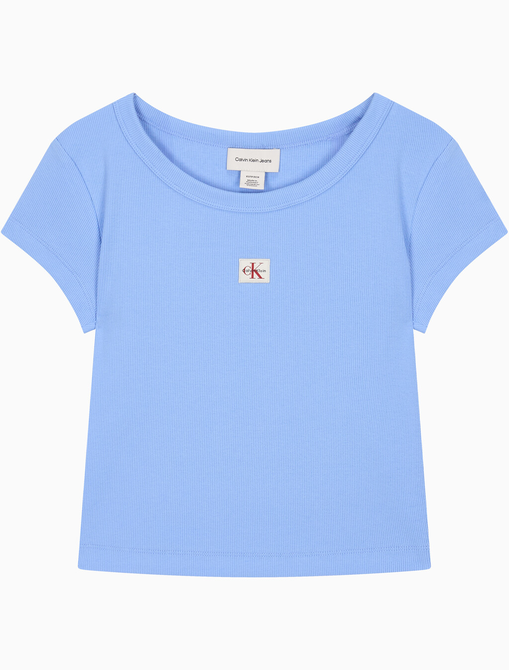 Buy 여성 우븐라벨 베이비립 티 in color Deep Indigo Blue