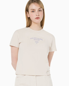 Buy 여성 1987 로고 베이비핏 반팔 티셔츠 in color BLUR FLORAL_BLACK