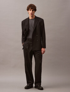 Buy 남성 롱슬리브 울 더블 브레스티드 블레이저 in color BLACK BEAUTY