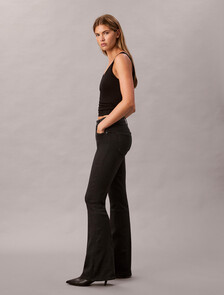 Buy [37.5 Denim Technology] 여성 하이라이즈 플레어 블랙 데님 in color BLACK