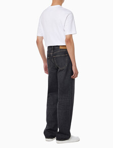 Buy 남성 배기핏 블랙 스모크 데님 in color WASHED BLACK