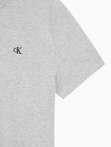 Buy 여성 릴렉스핏 아카이브 로고 크루넥 반팔 티셔츠 in color GREY HEATHER
