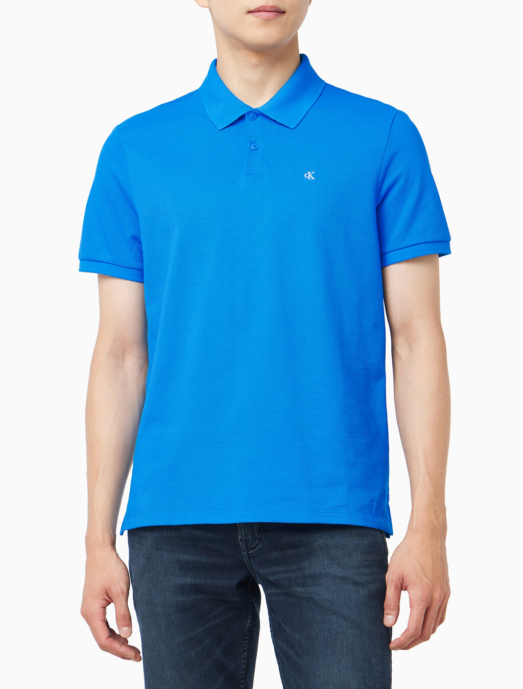 Buy 모노그램 피케 폴로 티 in color FRENCH BLUE