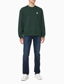 Buy 남성 프렌치테리 뱃지 크루넥 스웻셔츠 in color Navy