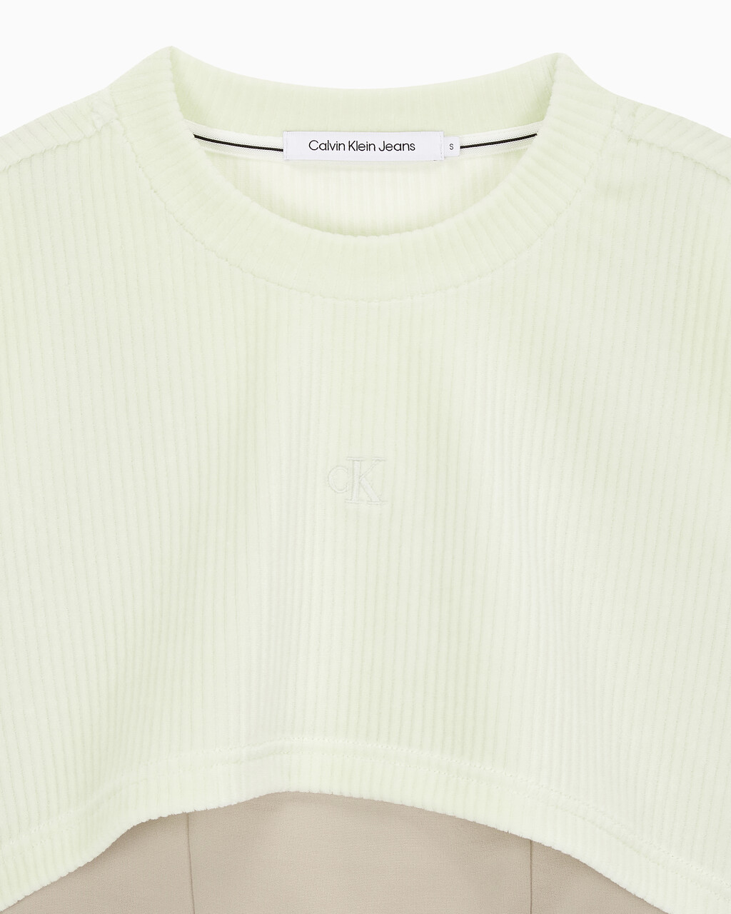 Buy 여성 투인원 벨벳 스웻셔츠 in color PASTEL GREEN