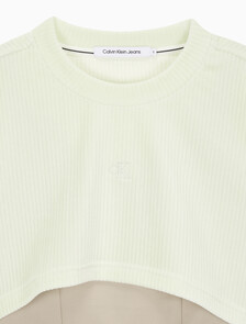 Buy 여성 투인원 벨벳 스웻셔츠 in color PASTEL GREEN