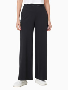 Buy 여성 웨이스트 밴드 로고 트라우저 in color BLACK