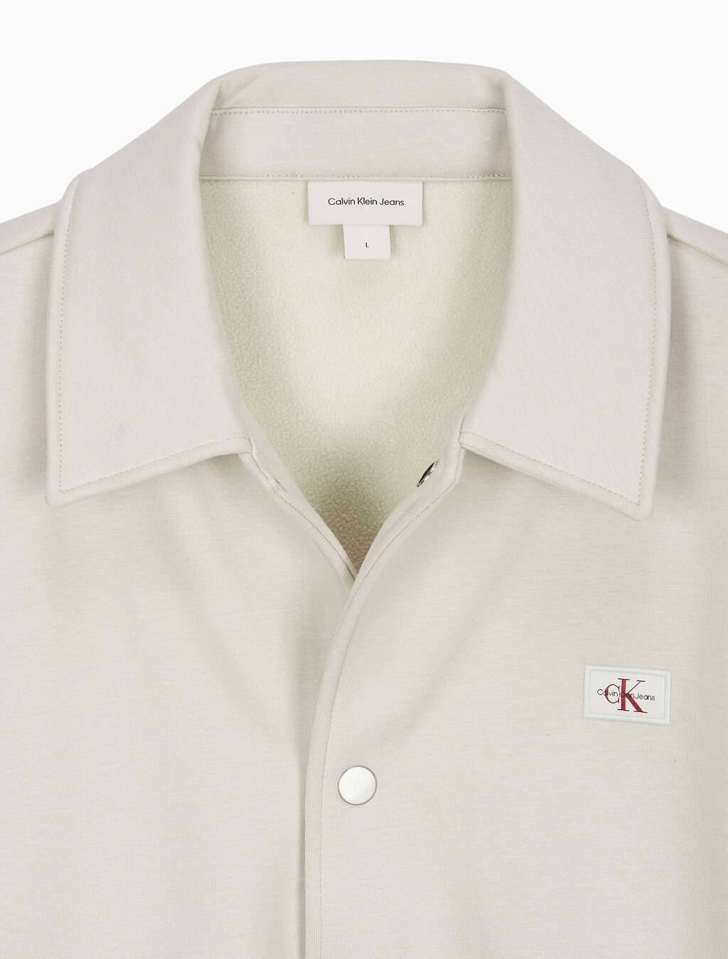 Buy 남성 릴렉스핏 기모 스웻 버튼 카라 자켓 in color LIGHT BEIGE
