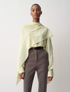 Buy KIKI WOMENS DRAPED SHIRT in color Lemon