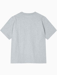 Buy 여성 릴렉스드 스탠다드로고 크루넥 반팔 티셔츠&nbsp; in color GREY HEATHER