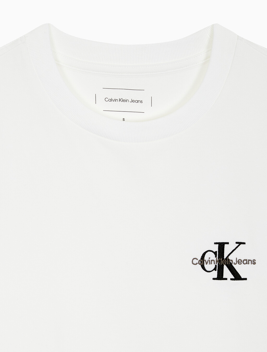 Buy 여성 스몰 모노그램 모던 스트레이트핏 반팔 티셔츠 in color BRIGHT WHITE