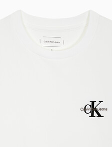Buy 여성 스몰 모노그램 모던 스트레이트핏 반팔 티셔츠 in color BRIGHT WHITE