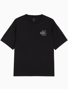Buy 남성 릴렉스핏 모노그램 로고 반팔 티셔츠 in color BLACK