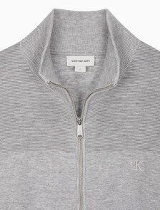 Buy 남성 스탠드 카라 니트 집업 가디건 in color LIGHT GREY HEATHER