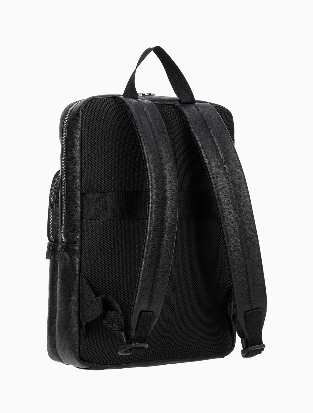 Buy 남성 라지 엠보스드 엠블럼 슬림 스퀘어 백팩 in color BLACK