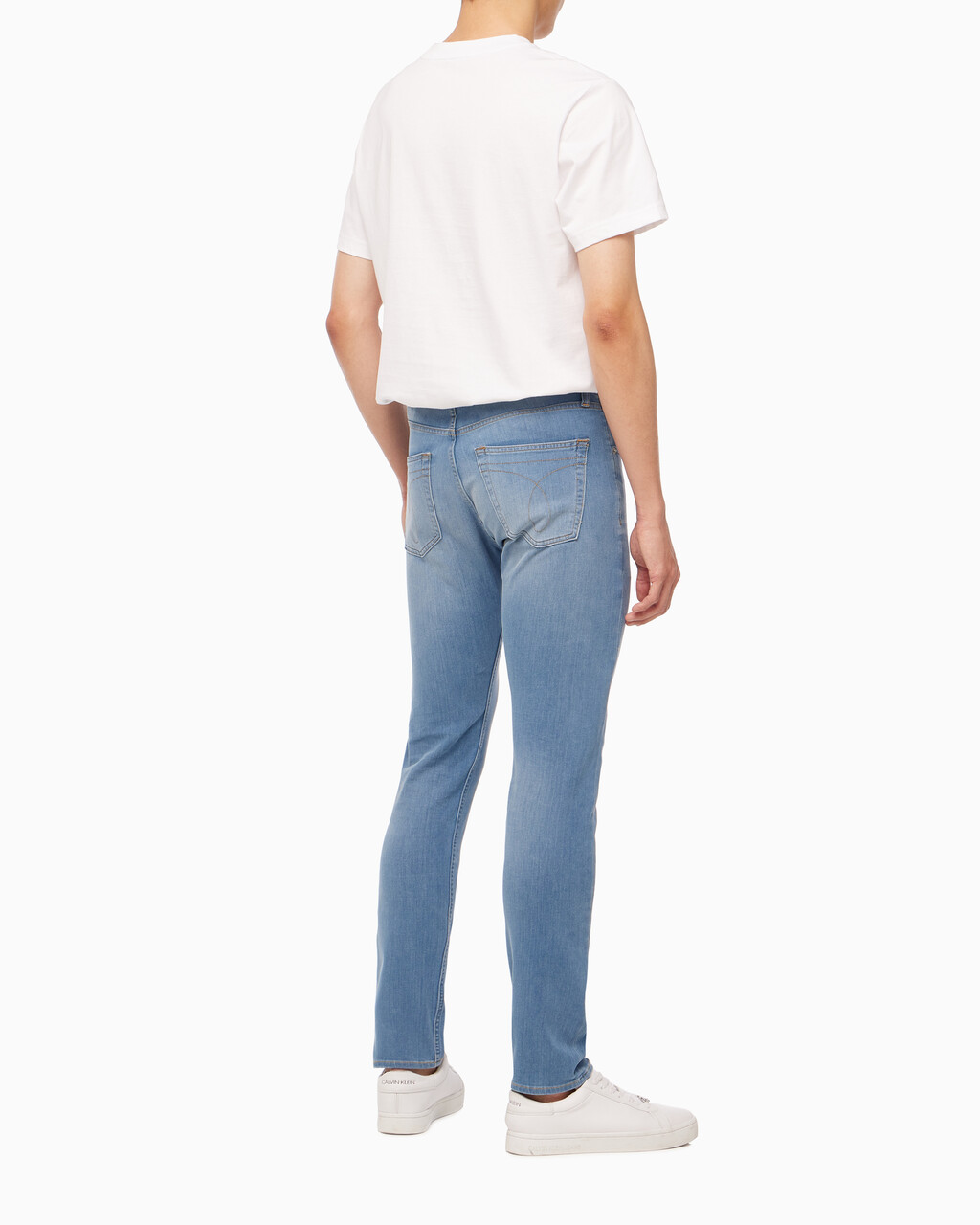 Buy 남성 모던 테이퍼 라이트블루 데님 in color 028A CHALKY BLU