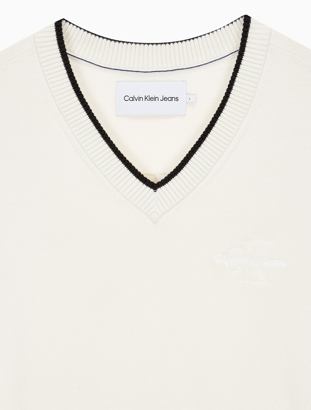 Buy 남성 엠보스드 스웨터 베스트 in color WHITE
