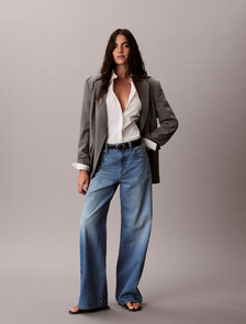 Buy 여성 와이드레그 에코 데님 in color Mid Blue