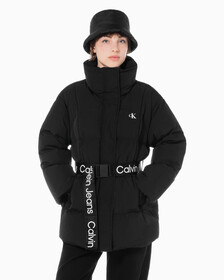 Buy 여성 벨트 롱 푸퍼 in color CK BLACK