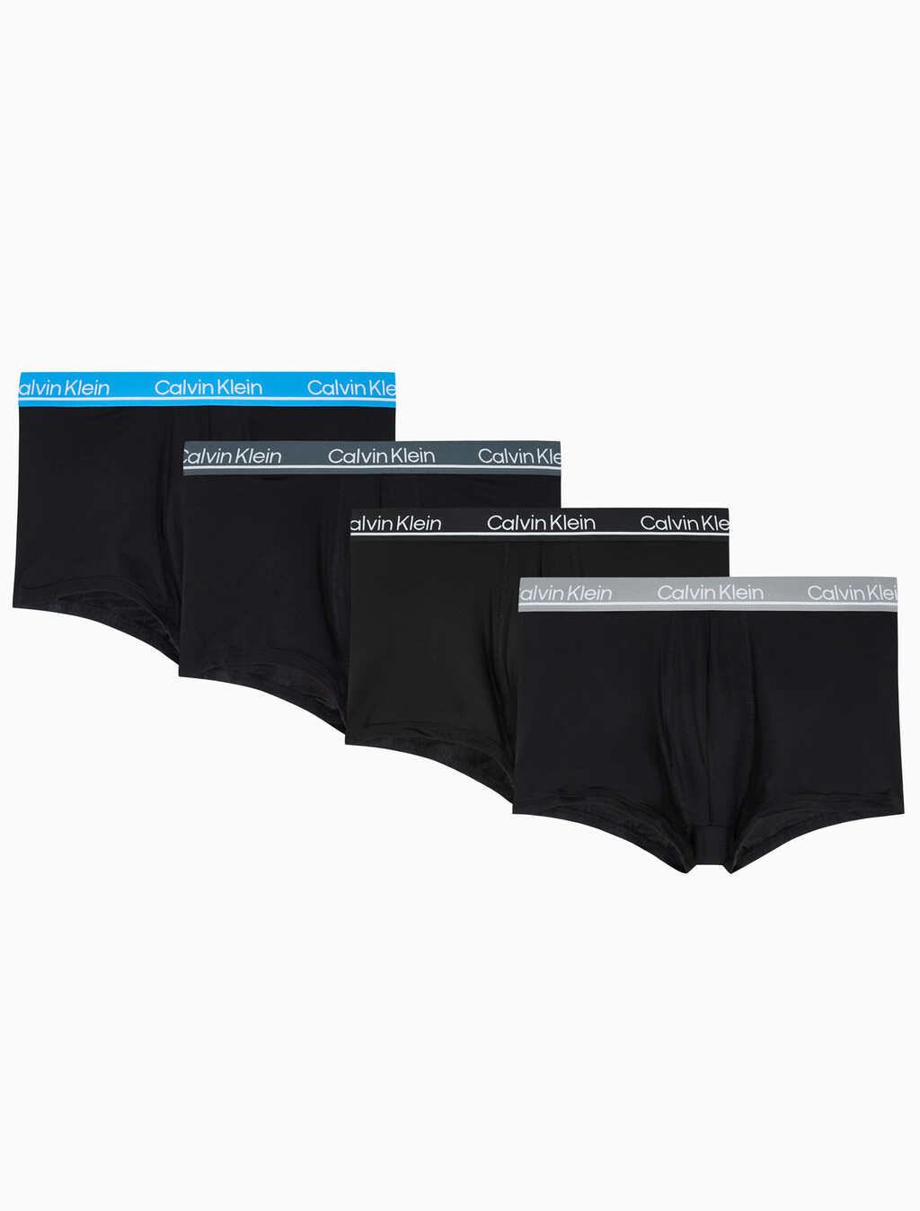 Buy 남성 CK 마이크로 플러스 4PK 로우 라이즈 드로즈 in color BLACK