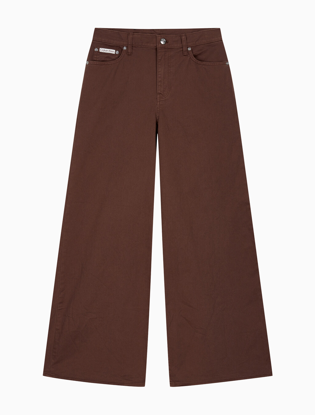 Buy 여성 슈퍼 와이드 레그핏 치노 팬츠 in color Red brown