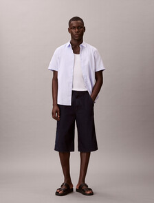 Buy 나일론 사이드 로고 롱 데님 쇼츠 in color Charcoal Grey