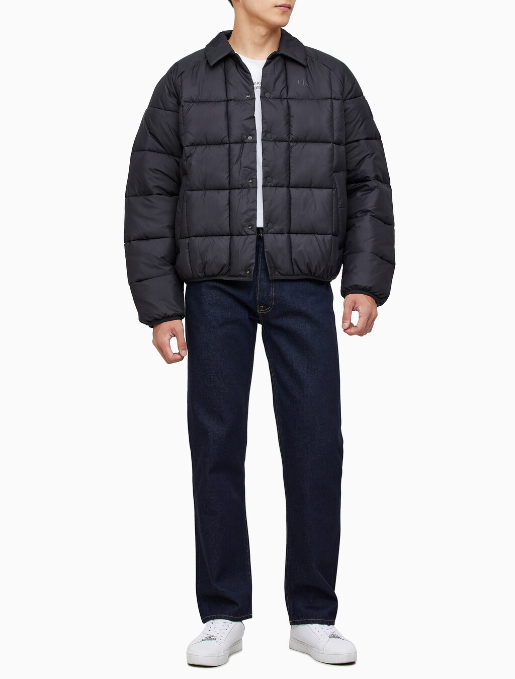 Buy 남성 프리미엄 라인 에센셜 패디드 오버셔츠 in color CK BLACK