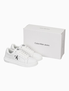 Buy 남성 말모 청키 컵솔 모노로고 스니커즈 in color WHITE/CORAL ORANGE