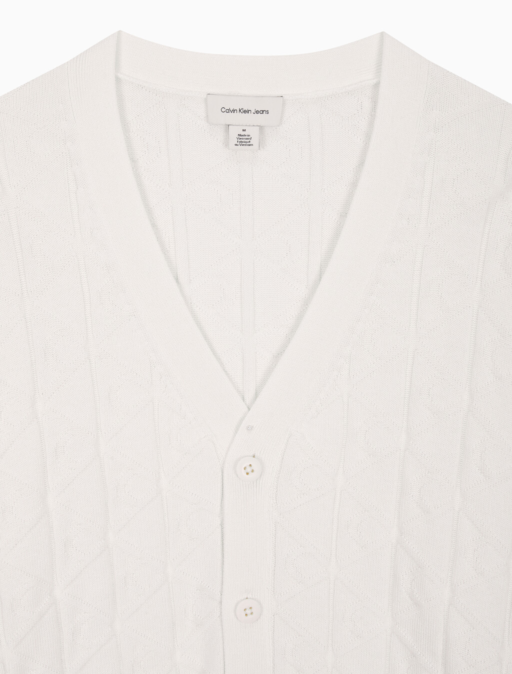 Buy 남성 이지 AOP 코튼 가디건 스웨터 in color TOFU