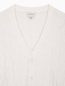 Buy 남성 이지 AOP 코튼 가디건 스웨터 in color TOFU