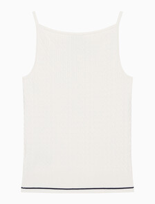 Buy 여성 슬림핏 우븐라벨 케이블 탱크 in color TOFU