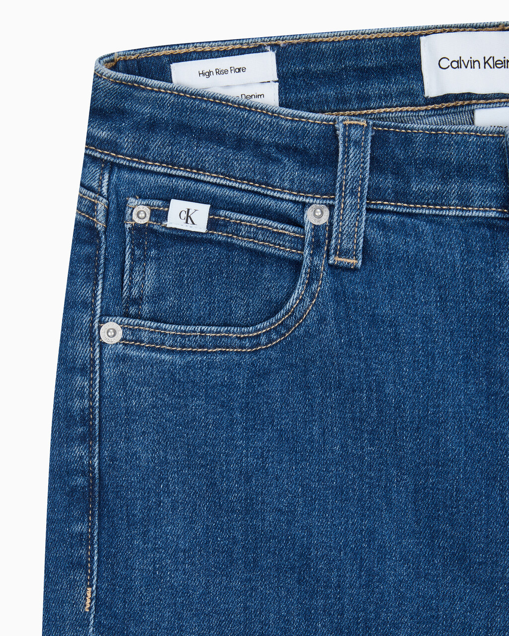 Buy 여성 플레어 핏  미드블루  데님 in color MID BLUE BACK EMBRO