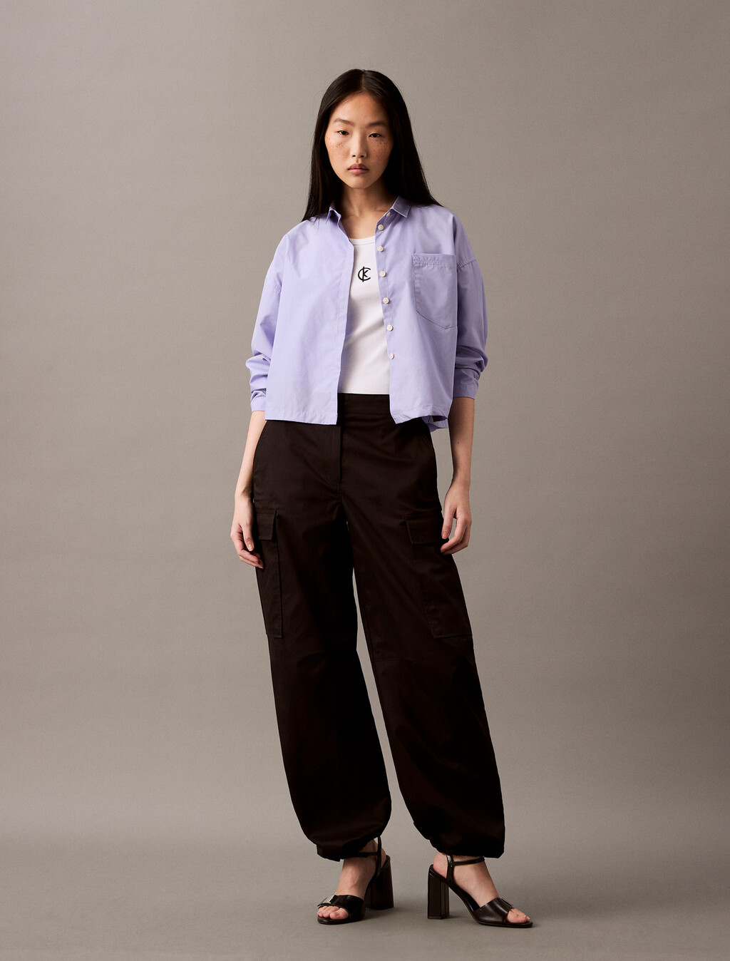 Buy 여성 크롭 릴렉스핏 셔츠 in color SWEET LAVENDER