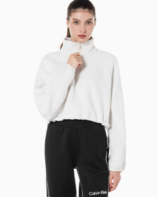 Buy 여성 릴랙스핏 쉐르파 크롭 풀오버 in color WHITE