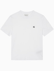Buy 여성 아카이브 로고 크루넥 반팔 티셔츠 in color BRILLIANT WHITE