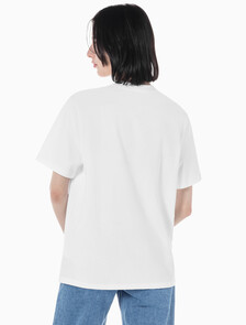 Buy 여성 보이프렌드핏 코튼 스트레치 반팔 티셔츠 in color BRIGHT WHITE