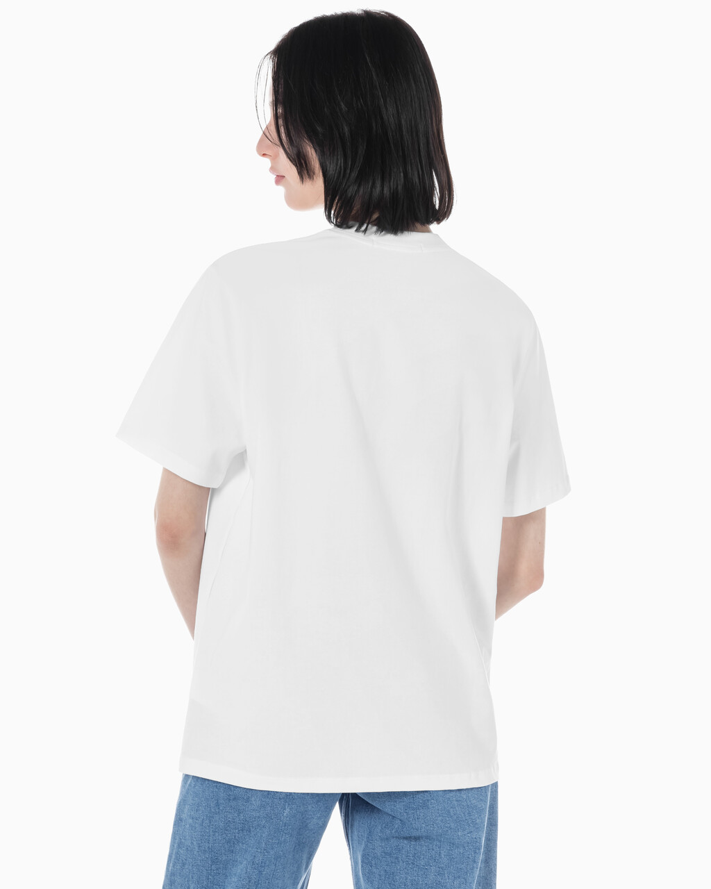 Buy 여성 보이프렌드핏 코튼 스트레치 반팔 티셔츠 in color BRIGHT WHITE