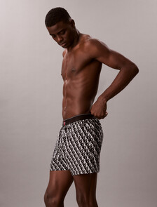 Buy 남성 CK 그래픽 우븐 박서 슬림 in color BLACK PRINT