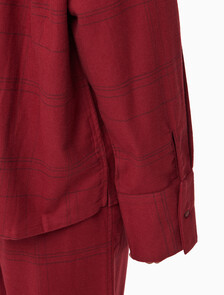 Buy 여성 플란넬 슬립 롱슬리브 탑 in color BEAM PLAID SYRAH