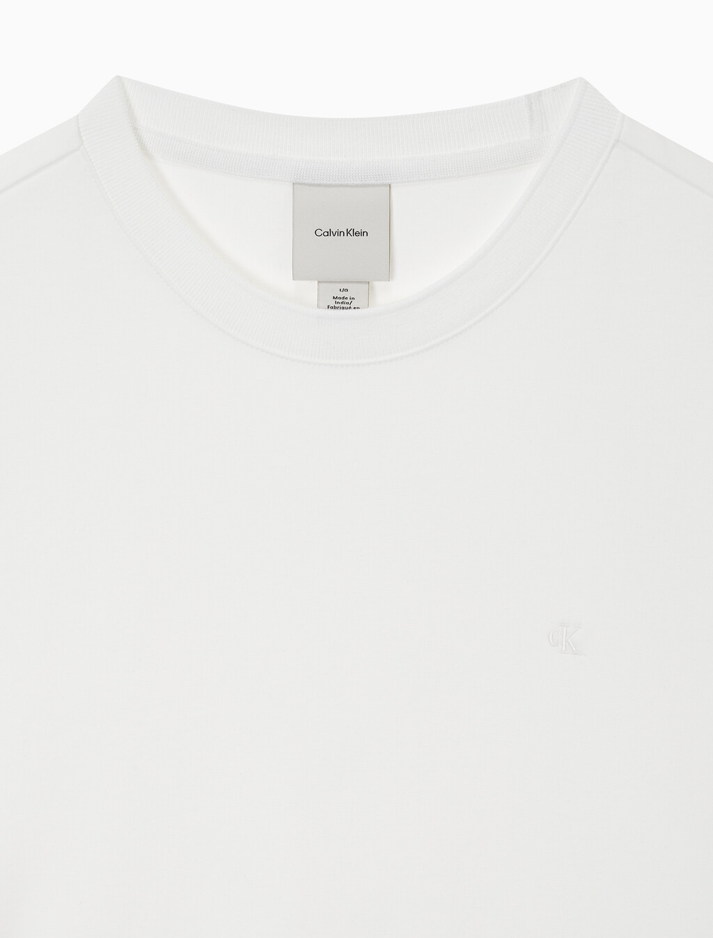 Buy 남성 클래식 핏 럭스 코튼 인터락 긴팔 티셔츠 in color BRIGHT WHITE