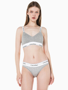 Buy 여성 모던코튼 훅앤아이 브라렛 in color GREY HEATHER