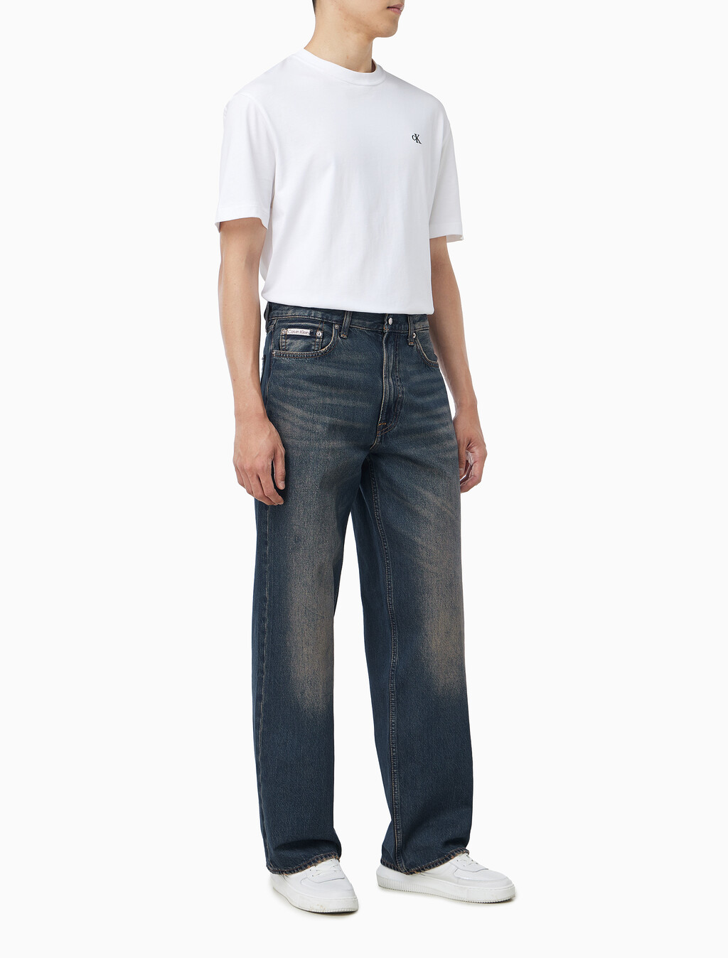 Buy 남성 베기핏 세퀴아 세퀴오아 블루 데님 in color mid blue