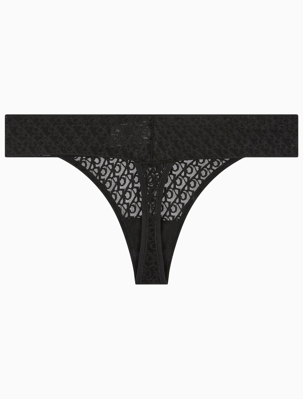 Buy 여성 CK 로고 레이스 트림 로우라이즈 T팬티 in color BLACK