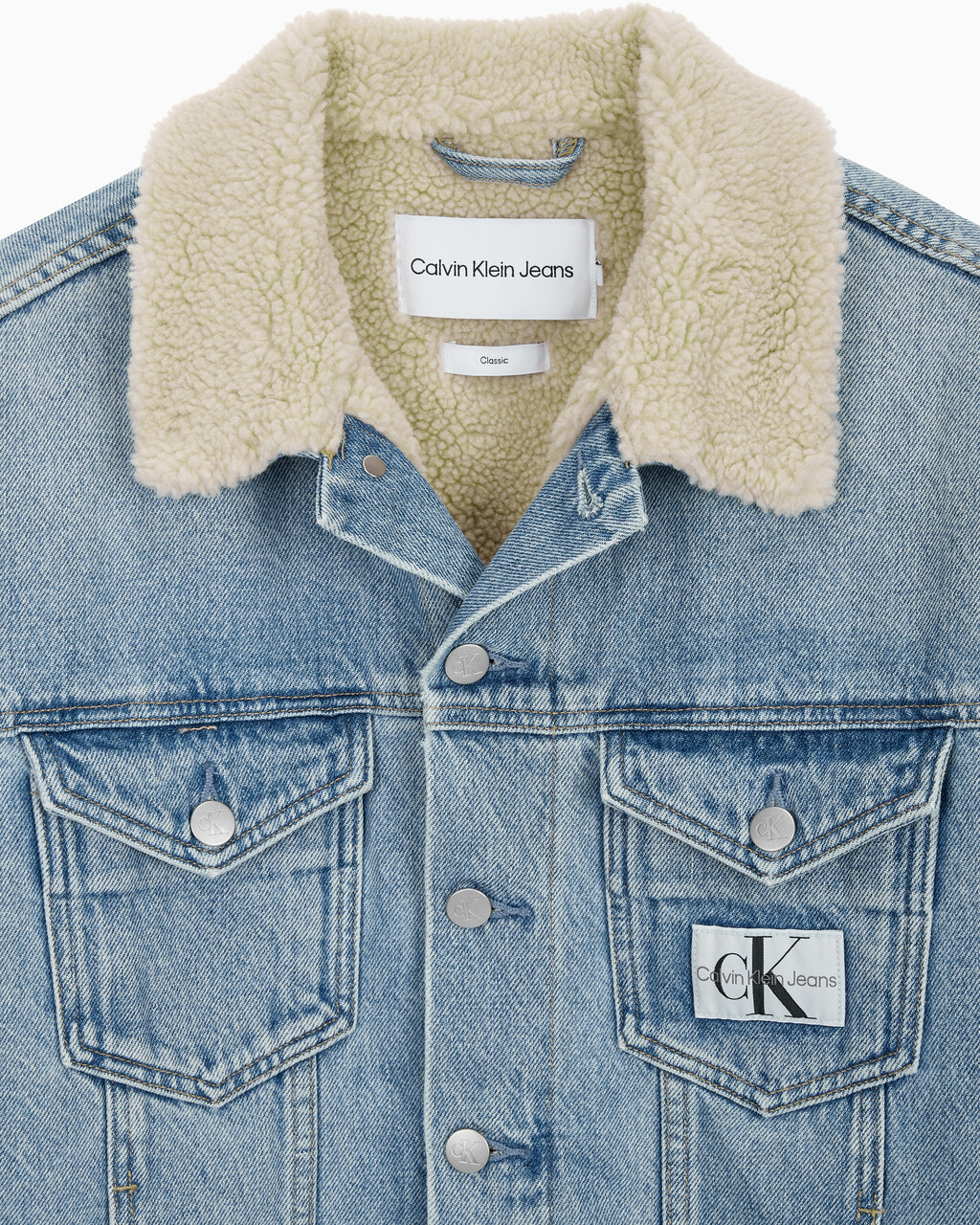 Buy 여성 쉐르파 데님 자켓 in color 028A CHALKY BLU