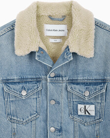 Buy 여성 쉐르파 데님 자켓 in color 028A CHALKY BLU