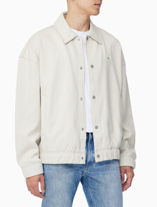 Buy 남성 릴렉스핏 기모 스웻 버튼 카라 자켓 in color LIGHT BEIGE