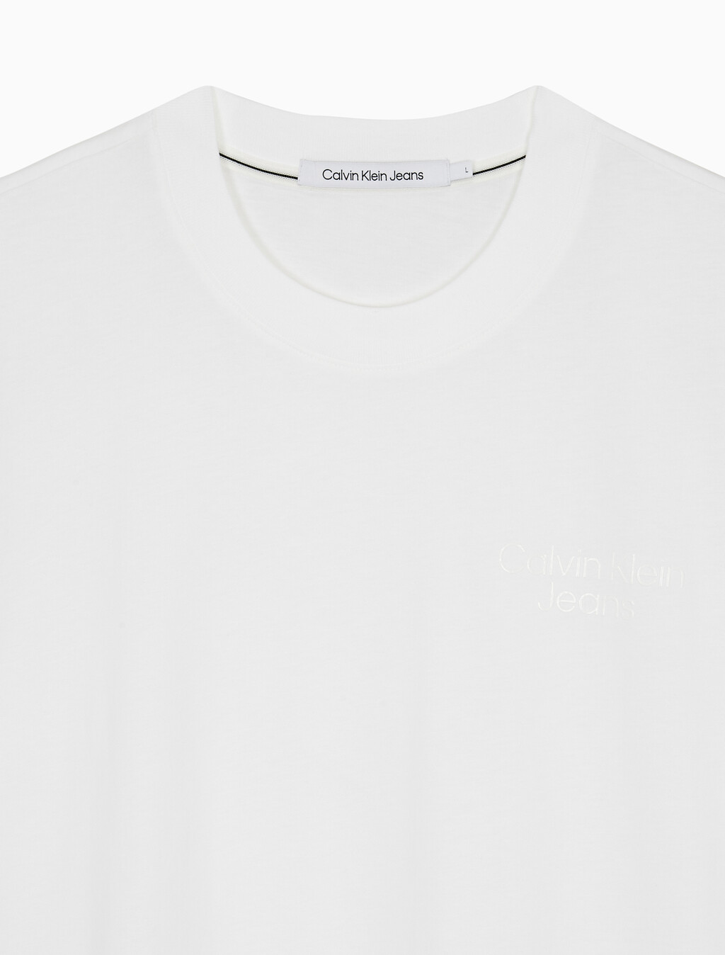 Buy 남성 오버핏 인스티튜셔널 로고 반팔 티셔츠 in color BRIGHT WHITE