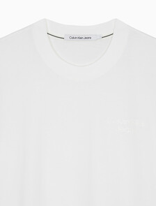 Buy 남성 오버핏 인스티튜셔널 로고 반팔 티셔츠 in color BRIGHT WHITE